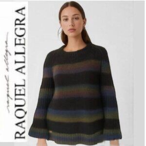 RAQUEL ALLEGRA SWEATER RAINBOW STRIPED ALPACA KNIT PULLOVER​​​​​​​